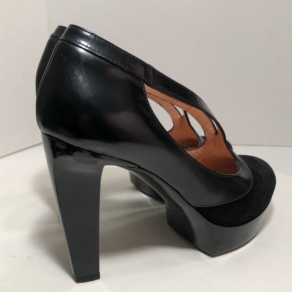 ROBERT CLERGERIE Black Leather | Suede Platforms 6 - Picture 8 of 16